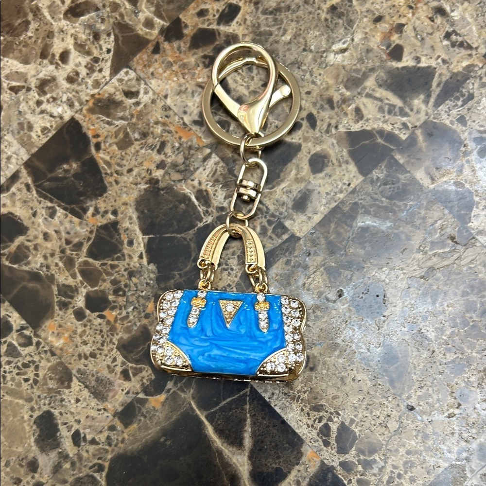Blue and Gold Purse Keychain
